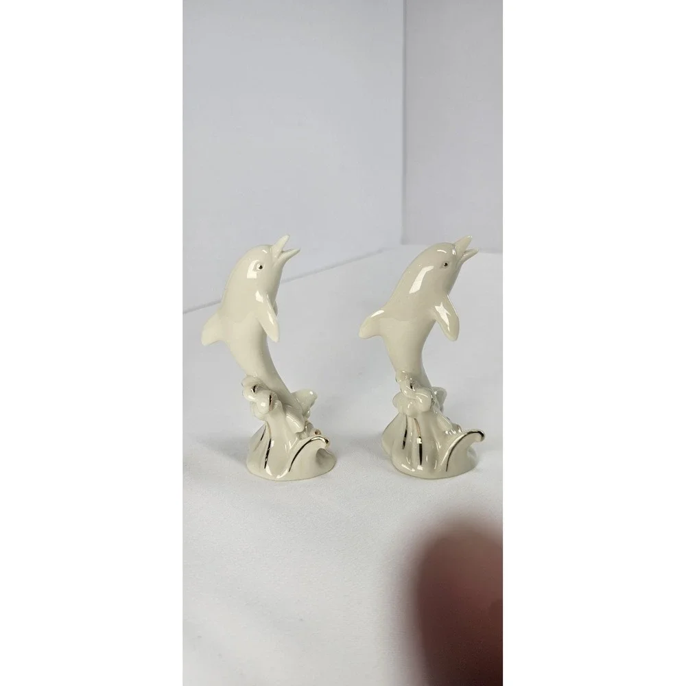 Lenox Fine China Dolphins On Wave Pair 4